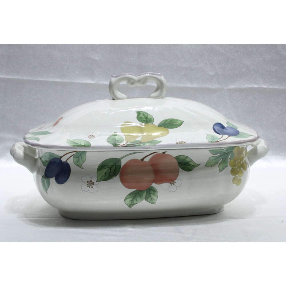 Mikasa Fruit Panorama DC014 Rectangular Tureen w Lid Covered Serving Dish